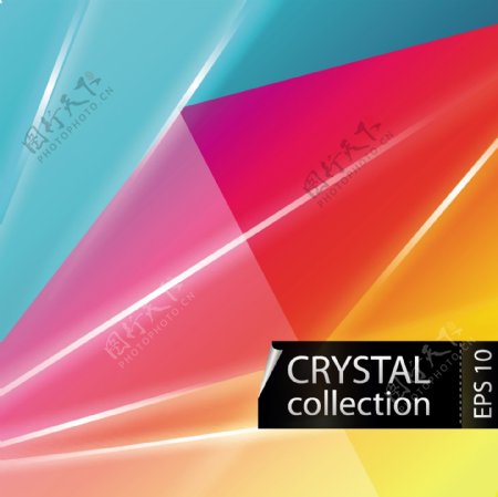色水晶三角形形状矢量背景04