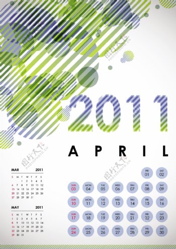 2011四月日历设计