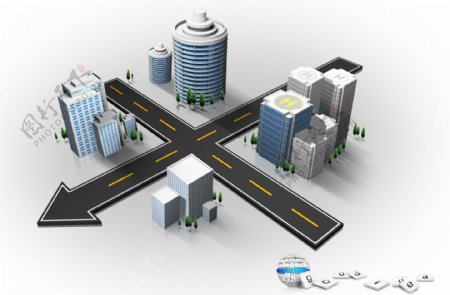 城市模型和十字路口