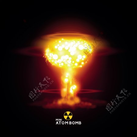 原子核武器爆炸背景矢量素材.