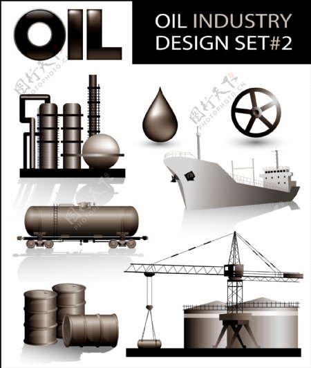 石油工业设计元素矢量图01