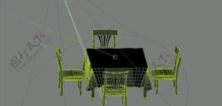 室内装饰家具桌椅组合443D模型