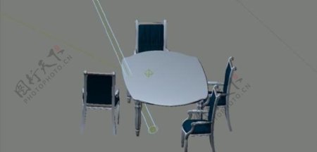 室内装饰家具桌椅组合243D模型