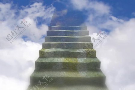 楼梯在云运动背景视频免费下载