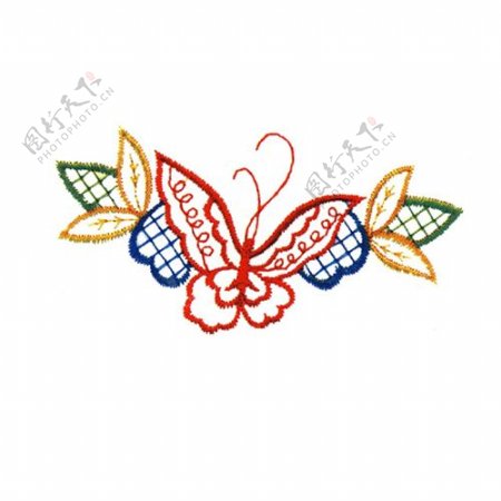 绣花动物昆虫蝴蝶色彩免费素材