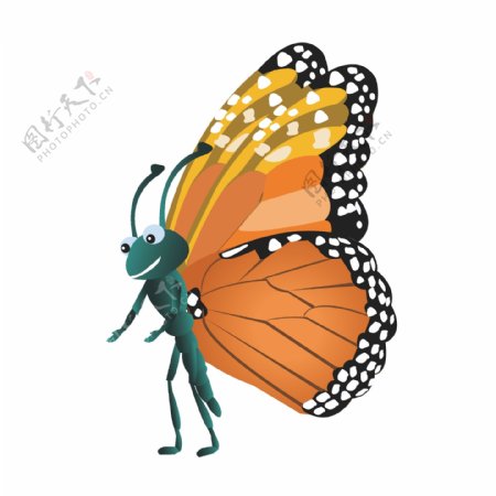 印花矢量图动物昆虫蝴蝶色彩免费素材