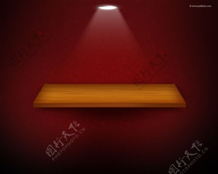 红色背景的木台