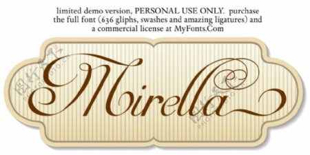 米雷拉脚本有限的免费版本的字体