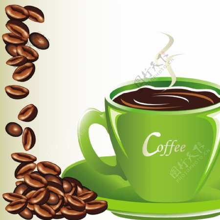 咖啡杯咖啡豆咖啡杯矢量