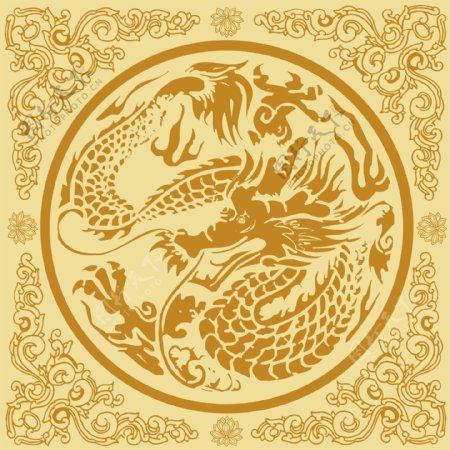 古典中国龙底纹