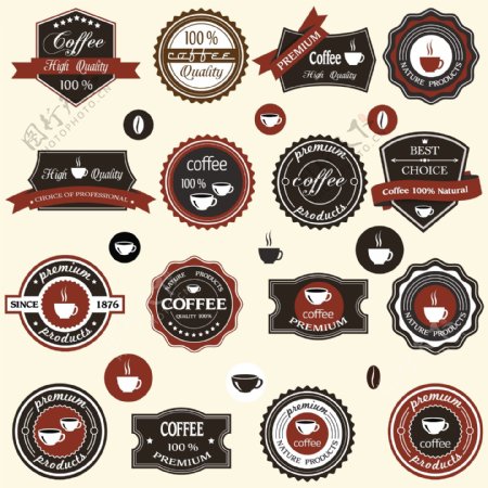 欧式咖啡徽章图片