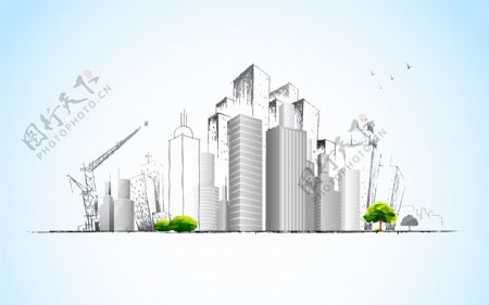 城市建筑矢量图素材