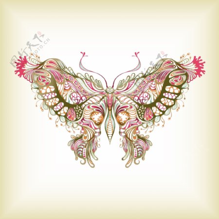 蝴蝶花纹矢量素材图片