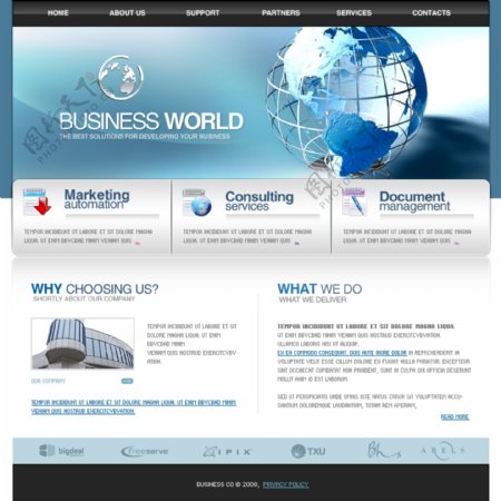 欧美商业公司网页模板首页图片