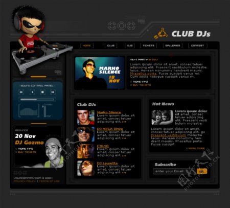 黑色音乐DJ俱乐部网页模板