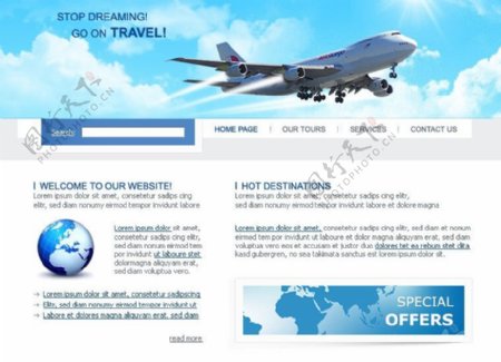 航空旅行公司网页模板