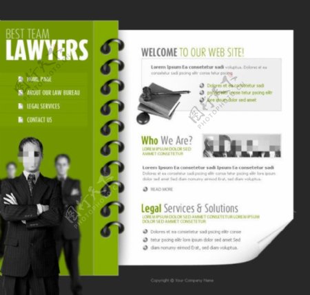 律师团队网页psd模板