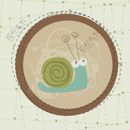 印花矢量图卡通卡通动物蜗牛几何免费素材
