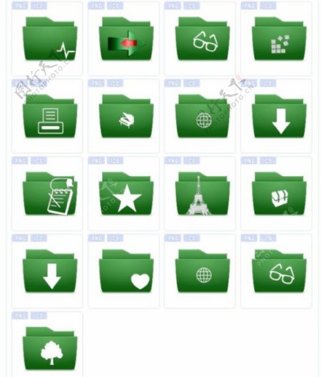 绿色简单文件夹图标下载