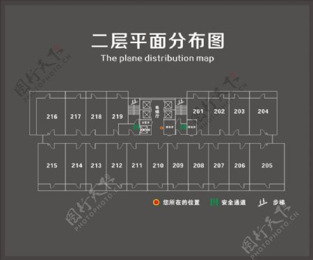 标识楼层内部分布图