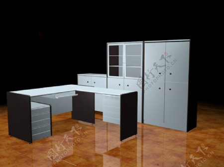 办公家具办公桌3d模型3d素材模板3