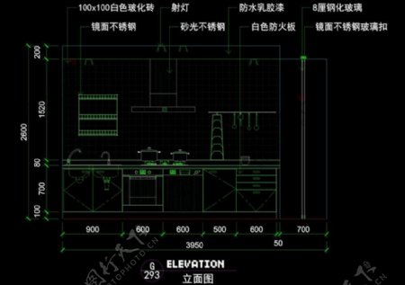 厨房立剖面cad图块