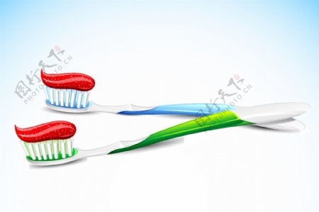 牙刷牙膏矢量素材二