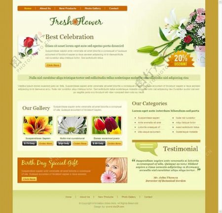 国外生态花创意网站模板