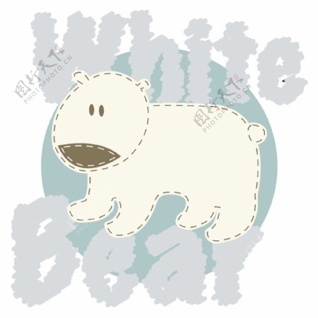 印花矢量图女童T恤图案动物北极熊免费素材