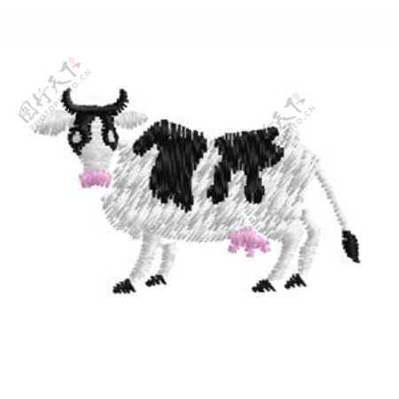 绣花动物牛奶牛色彩免费素材