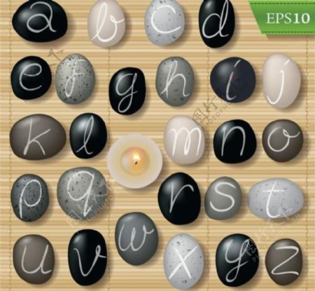 鹅卵石字母图片