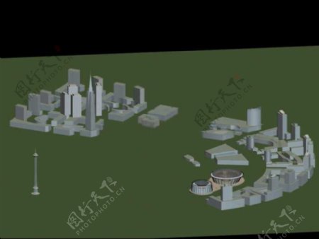 都市商务大楼建筑3D模型