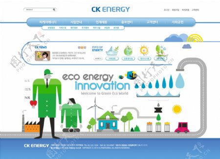 绿色能源网页psd模板