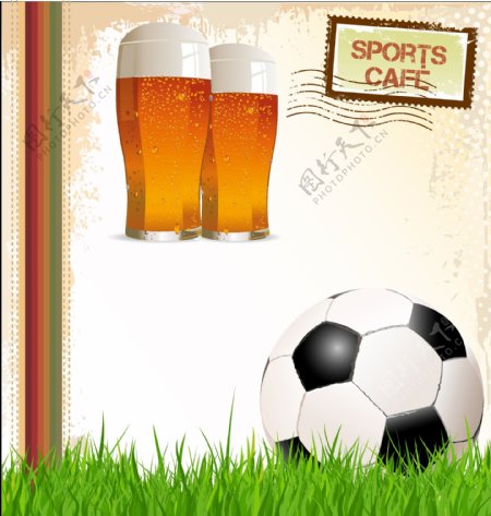 啤酒与足球海报