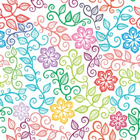 花无休止的花卉图案的无缝模式的无缝纹理可用于墙纸