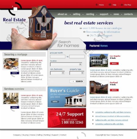 房产销售网页psd模板