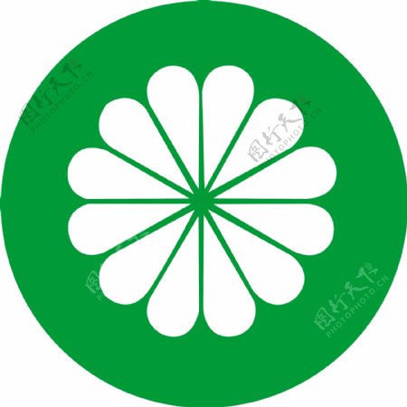 绿色背景花朵图标素材