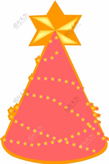 插画圣诞树金字塔形状
