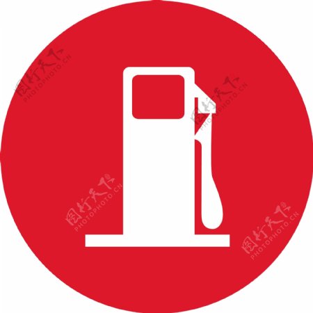 红色背景加油站图标