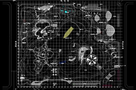 公园景观定位网格图图片