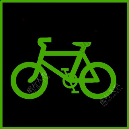 生态绿色自行车图标