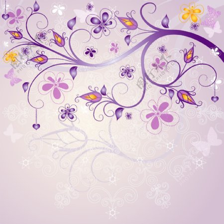 时尚紫色花纹