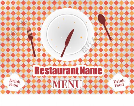 复古怀旧餐厅菜单设计模板图片