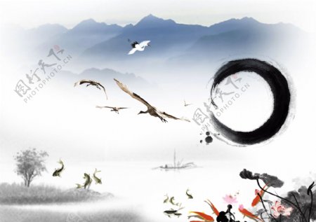 中国古典水墨素材图片