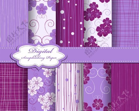 紫色线条花纹布料