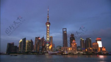 上海东方明珠城市鸟瞰