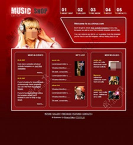 音乐商店网页模板CSS