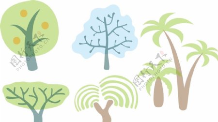 椰子树手绘树木图片