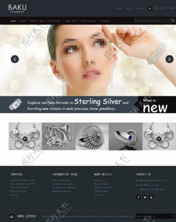 珠宝首饰网站模板图片