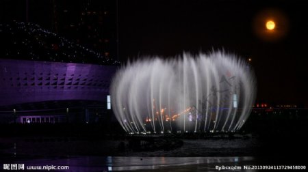 中秋节音乐喷泉图片